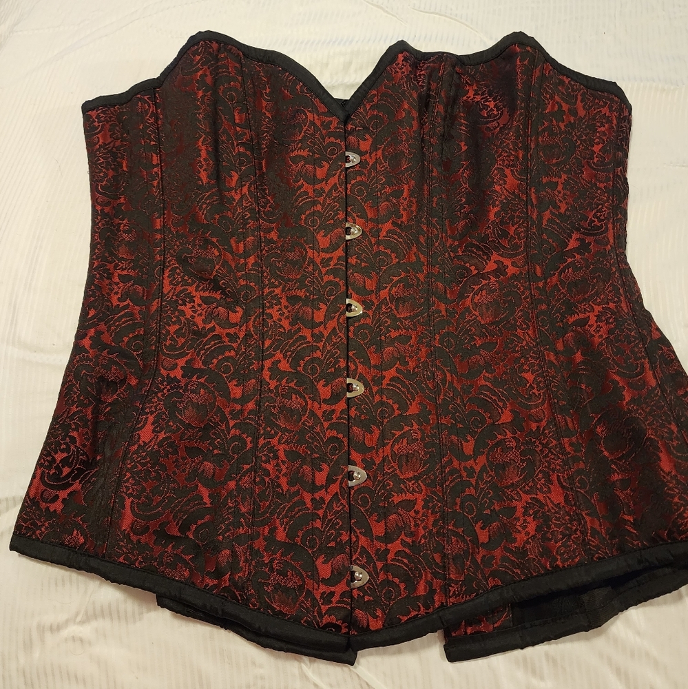Brocade overbust Corset steel boned